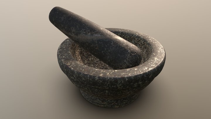Granite Mortar 3D Model