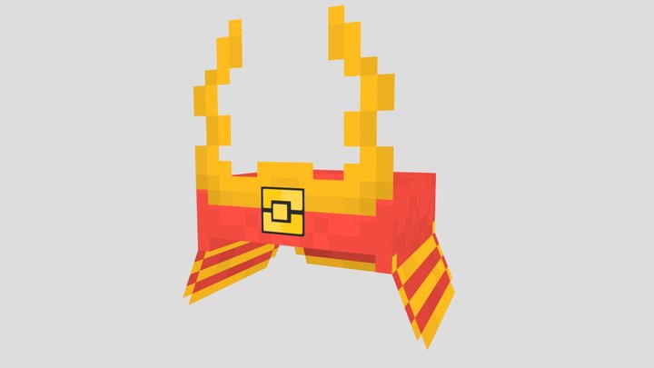 Pokémon Themed Samurai Helm 3D Model