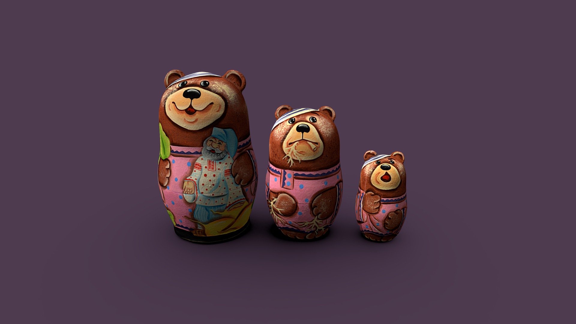Matryoshka doll of three Bears