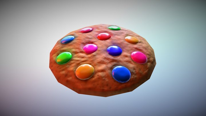 Low poly "baked" cookie 2 3D Model