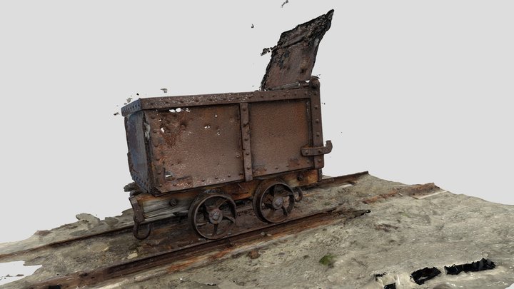 An old coal car (minning-trolley) at Calypsobyen 3D Model