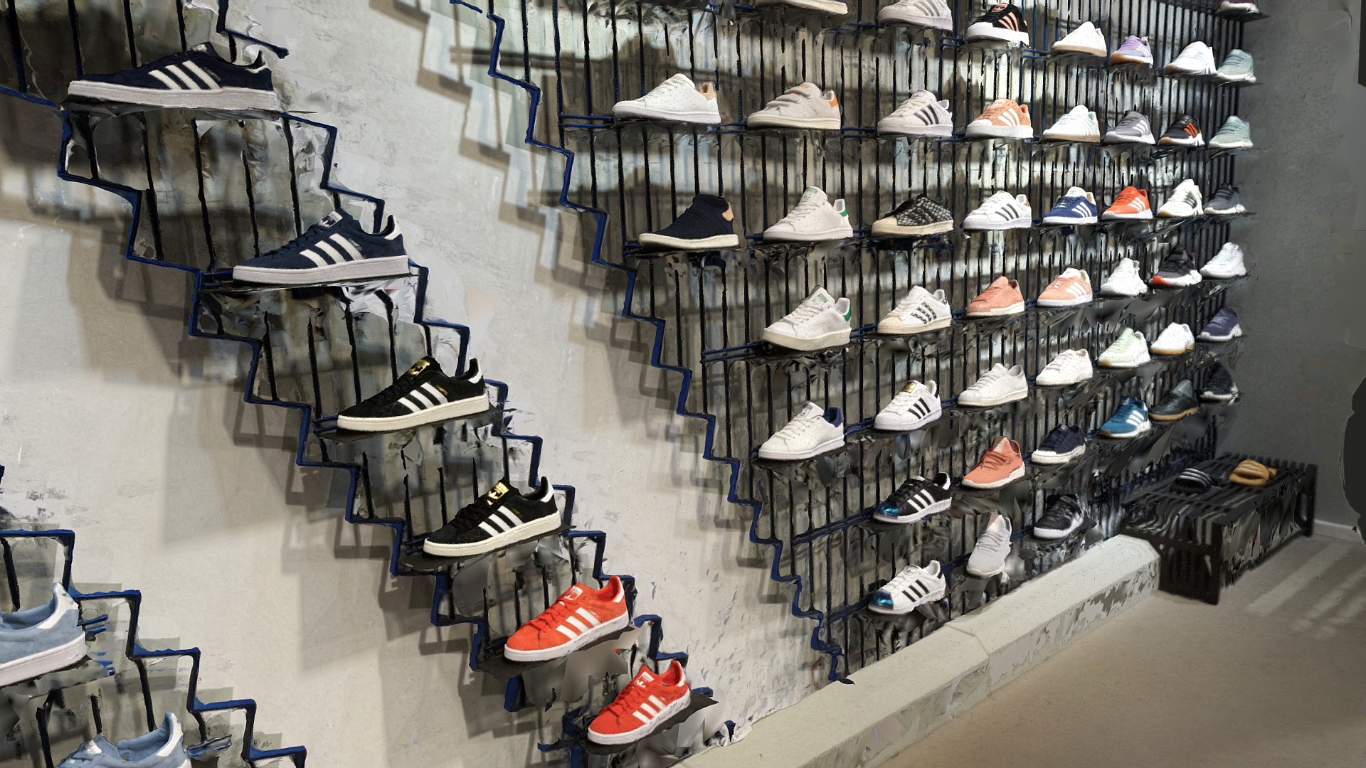 3D model Shoe Display - This is a 3D model of the Shoe Display. The 3D model is about a room full of desks and chairs.