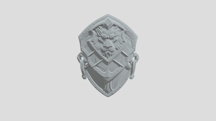 Azure Lion Shield 3D Model