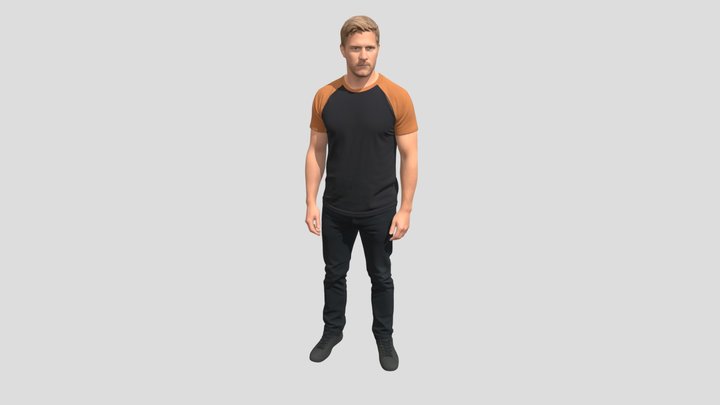 Two-Tone Raglan Portrait 3D Model