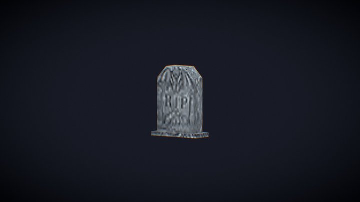PS1/Lowpoly Gravestone 3D Model
