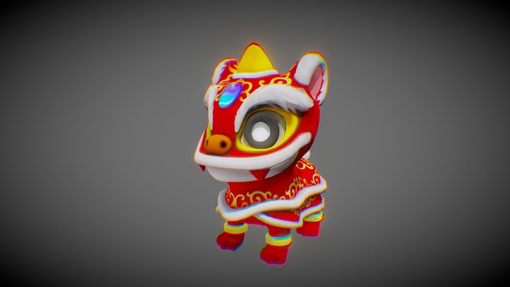 Chinese Lion Dance 3D Model