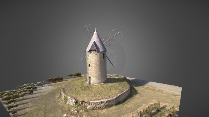 Moulin à vent de Saint-Aubin-de-Branne (Gironde) 3D Model