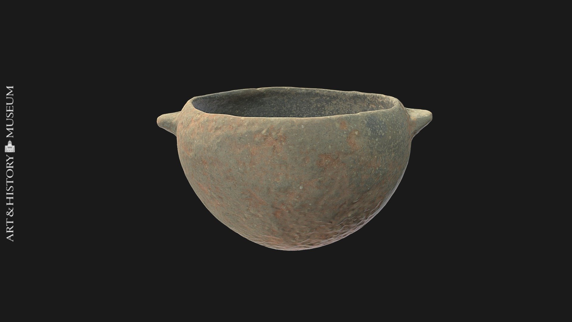 Deep bowl with receding rim and two buttons