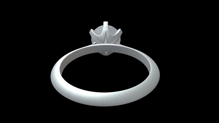 White Space Custom Diamond Solitaire 6 Prong Tul 3D Model