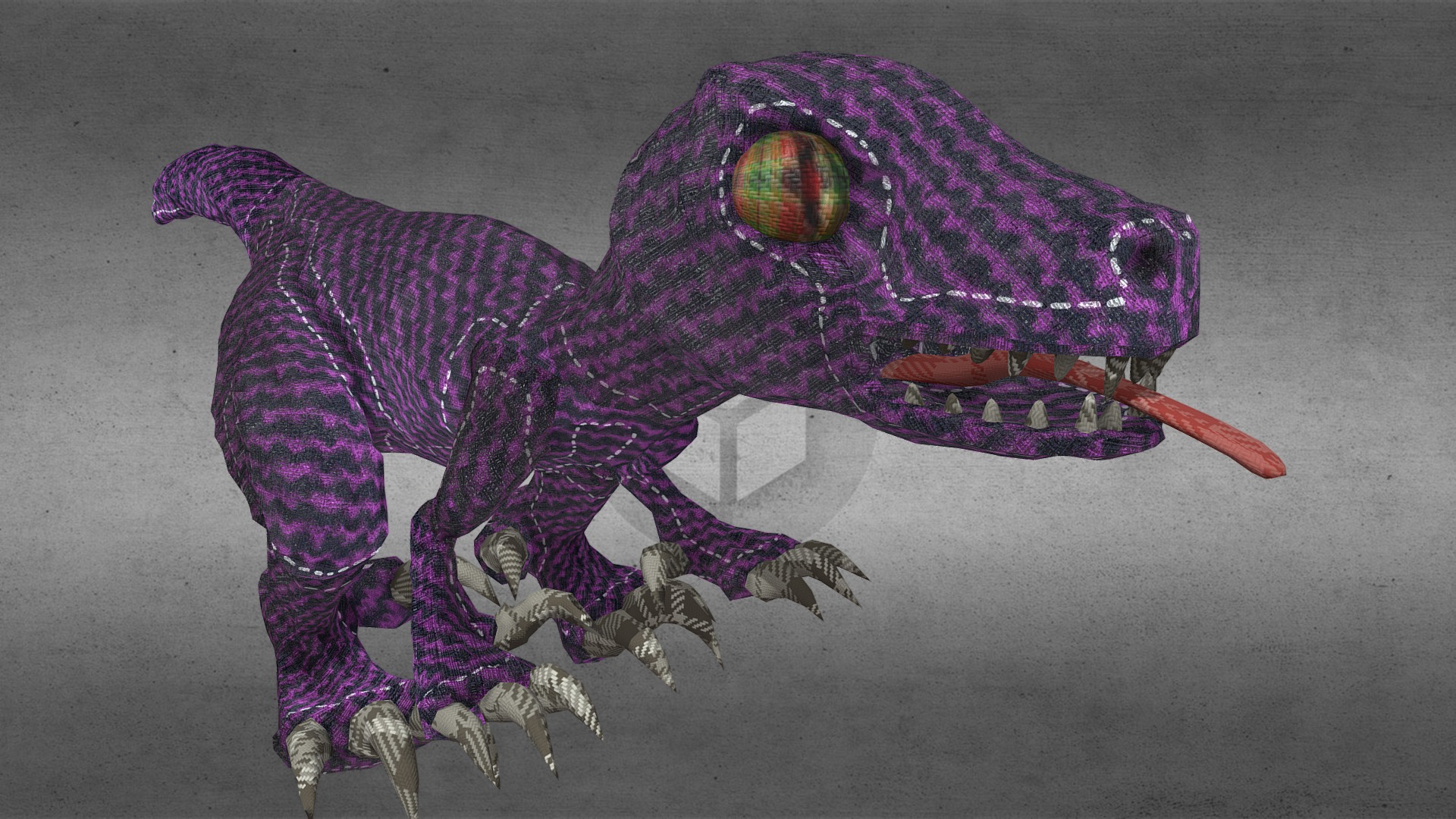 3D model Dinosaur Toy - This is a 3D model of the Dinosaur Toy. The 3D model is about a purple and black toy.