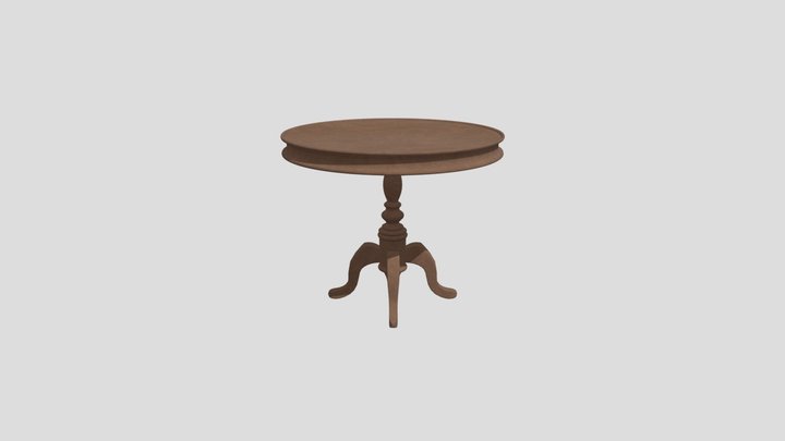 Vintage Round Coffee Table 3D Model