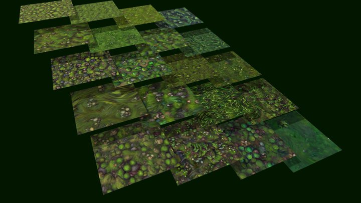 Grass Forest Floor 20 TEXTURES (Handpainted) 3D Model