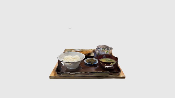 山田屋のブリ照り焼き定食 3D Model