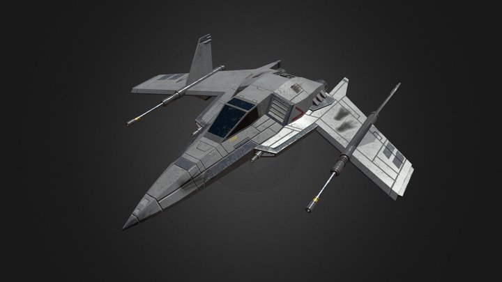 Balanced Starfighter Blue Team 3D Model