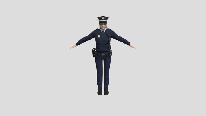Cop Female 3D Model