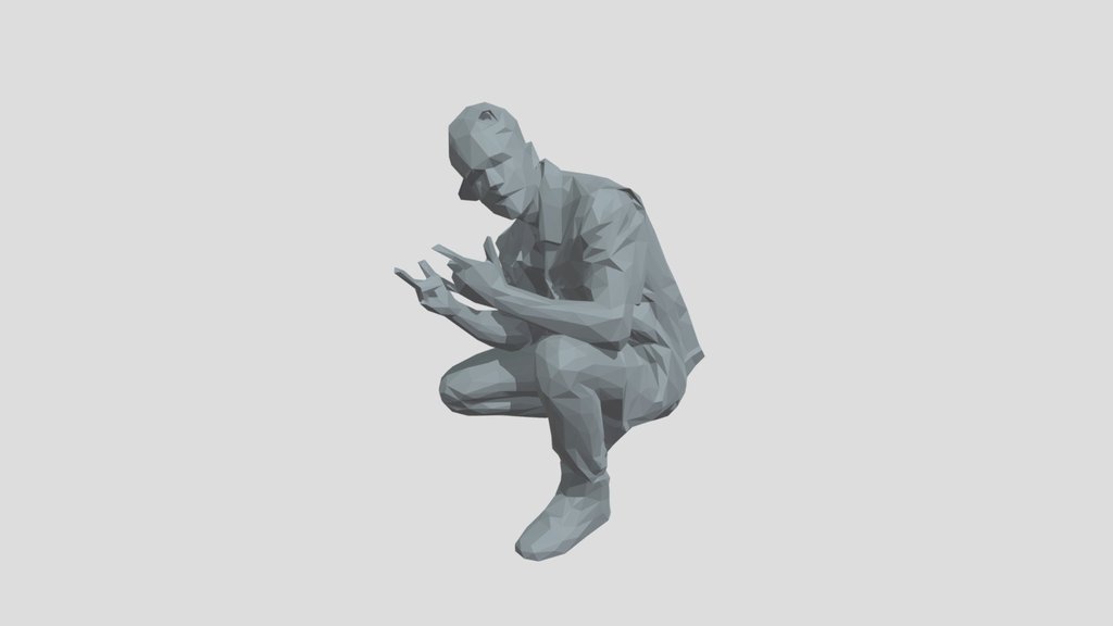 Lowpoly Squatting Guy