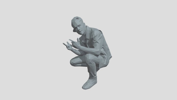 Lowpoly Squatting Guy – Modello 3D gratuito STL