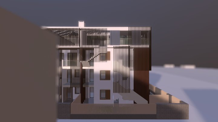 Modern Apartment Building Remolding 3D Model