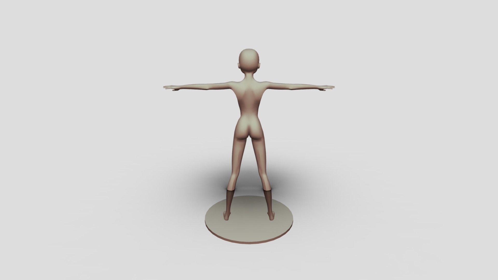 T pose nonrigged model of Zange anime girl 3D model | CGTrader