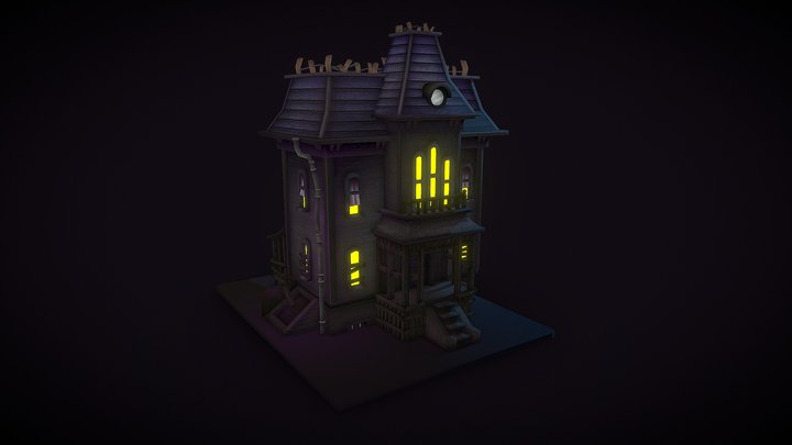 Cartoon haunted house 3D Model