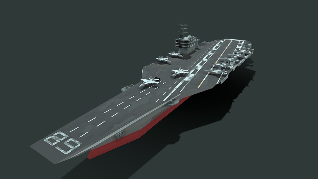 Low-poly Uss nimitz
