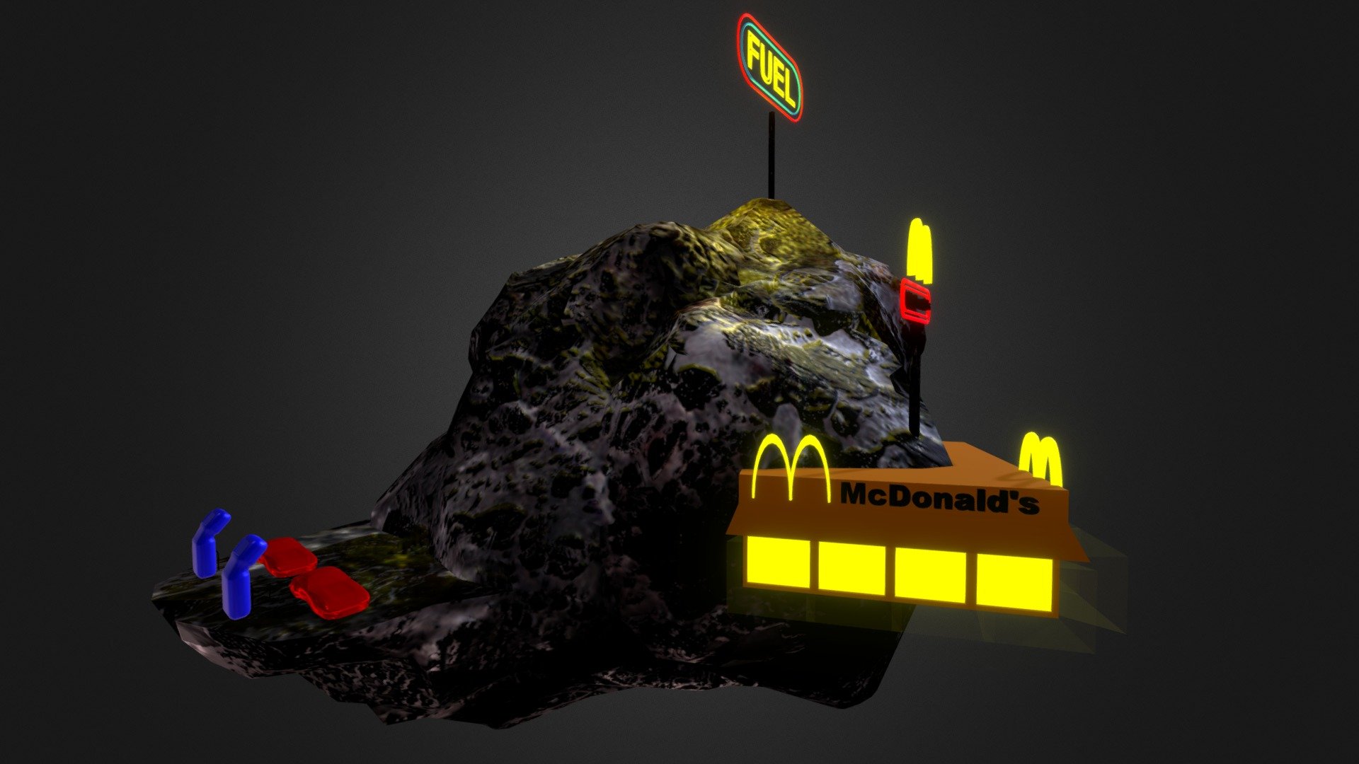 Space McDonalds Motel FuelStation