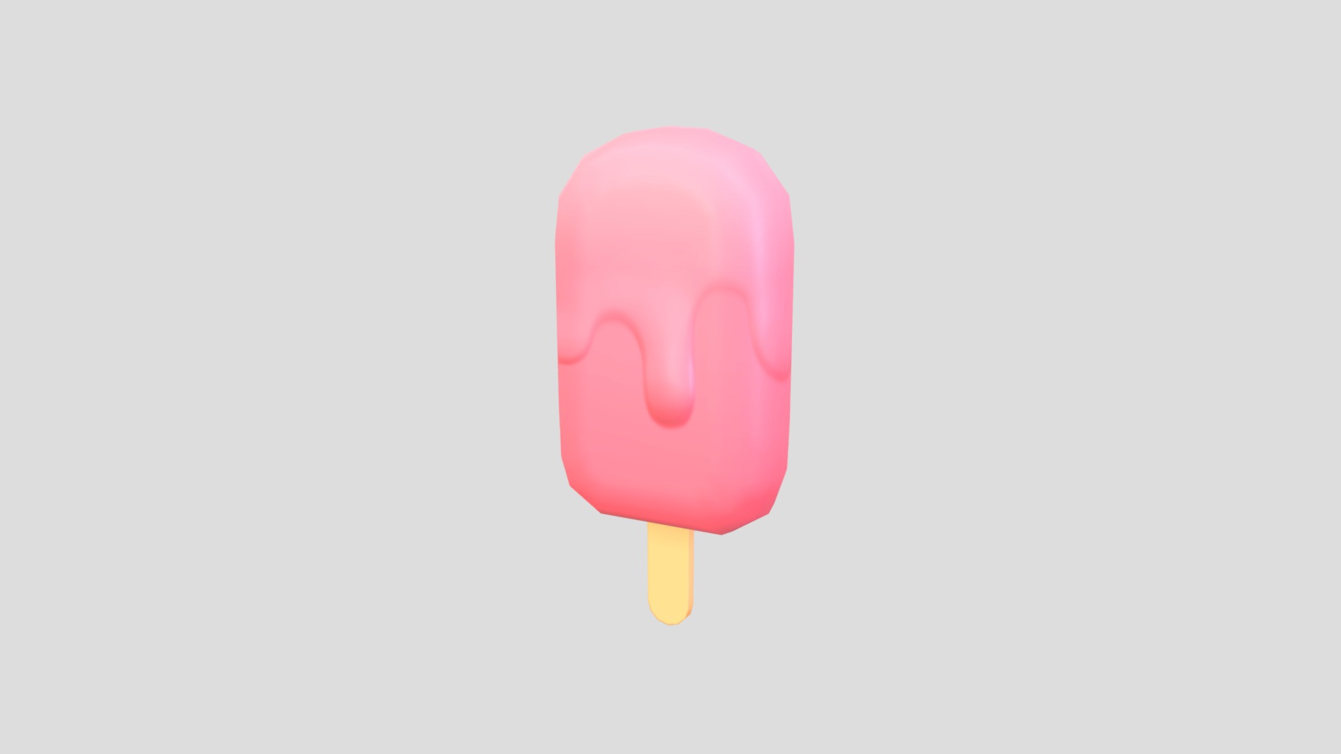 3D model Ice Cream Stick - This is a 3D model of the Ice Cream Stick. The 3D model is about a pink heart shaped object.