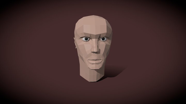 Low poly head 3D Model