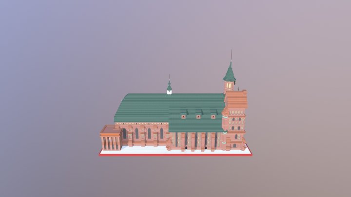Voxel Königsberg Cathedral 3D Model