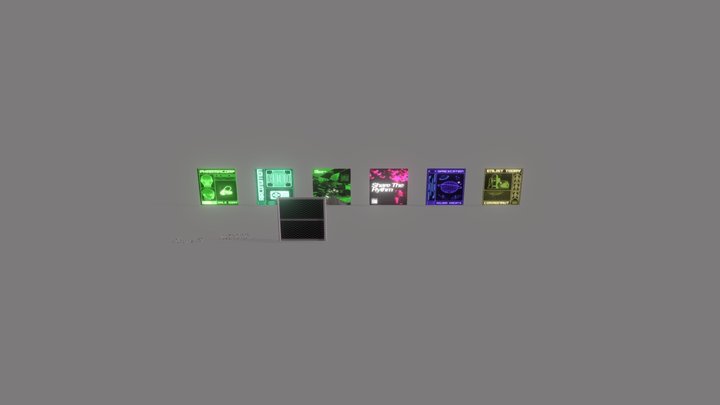 Posters And Fences Kit 3D Model