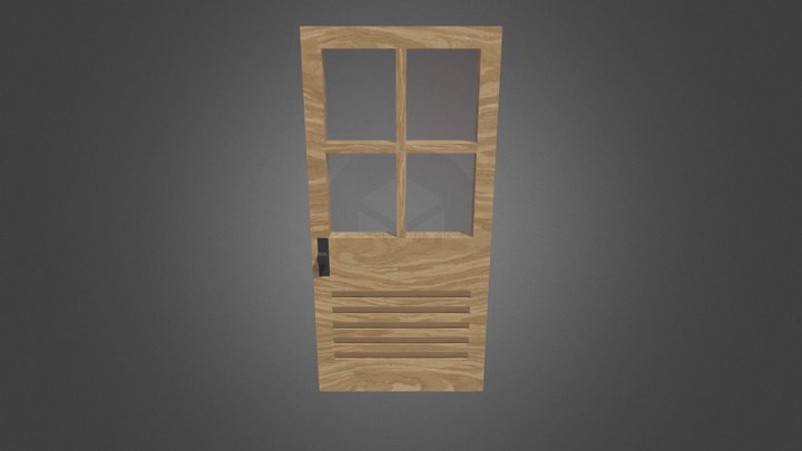 Wooden Door with Glass Window