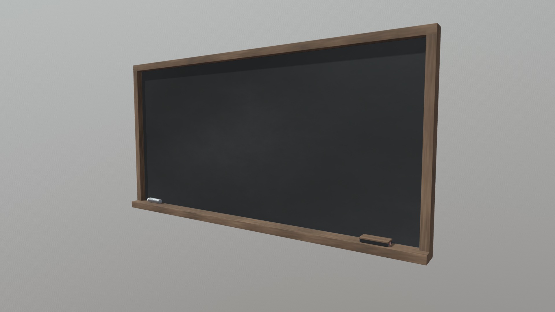 3D model School Classroom Classroom Chalkboard Set - This is a 3D model of the School Classroom Classroom Chalkboard Set. The 3D model is about a black board on a white wall.