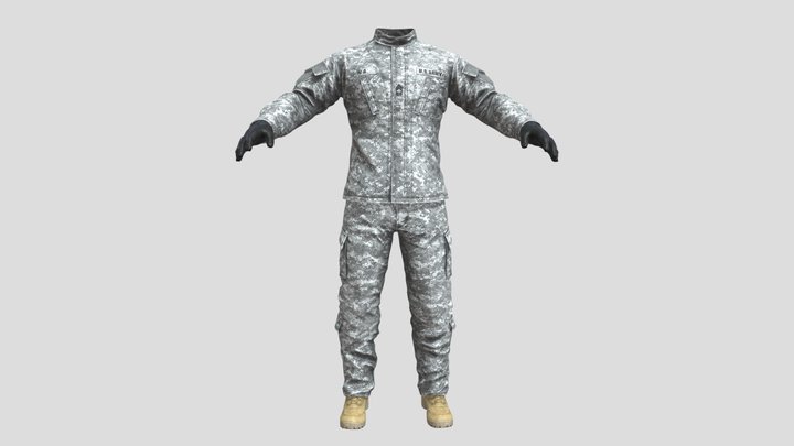 USA millitary uniform. 3D Model