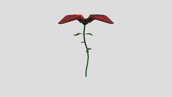Low poly comics style rose