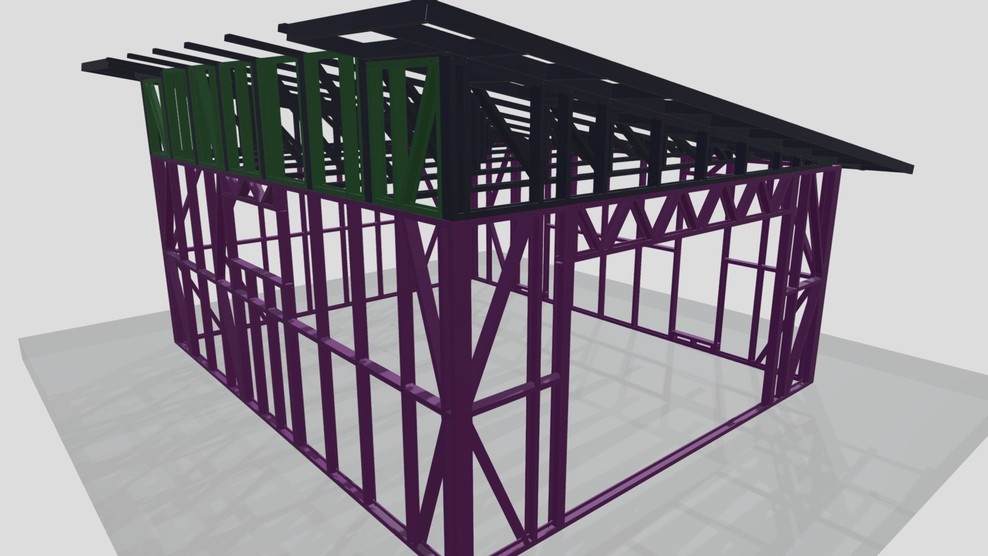 6000 x 5000 Half Gable Roof - 3D model by THE SILVER FRAMES COMPANY ...