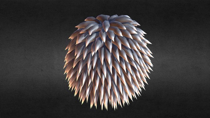 Fur egg, wind wave animated 3D Model