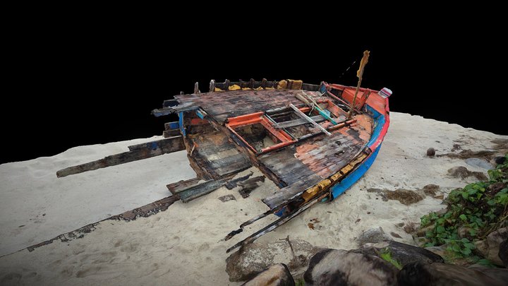 Thailand, Koh Phangnan, Old boat on the beach – Modello 3D gratuito STL