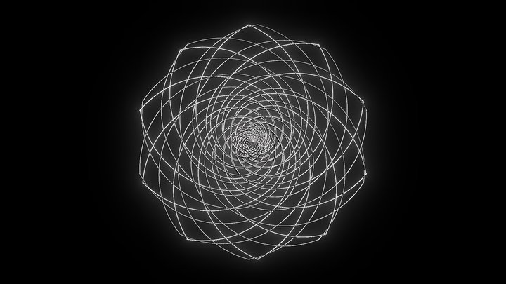 exponential cube anti-spirals 3D Model