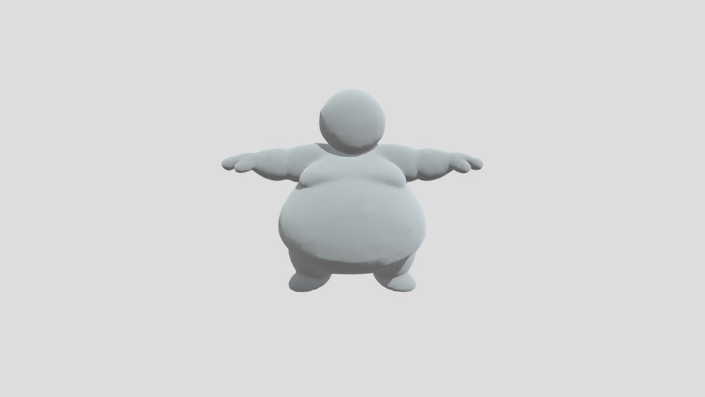 Blue Blob on the street in T Pose