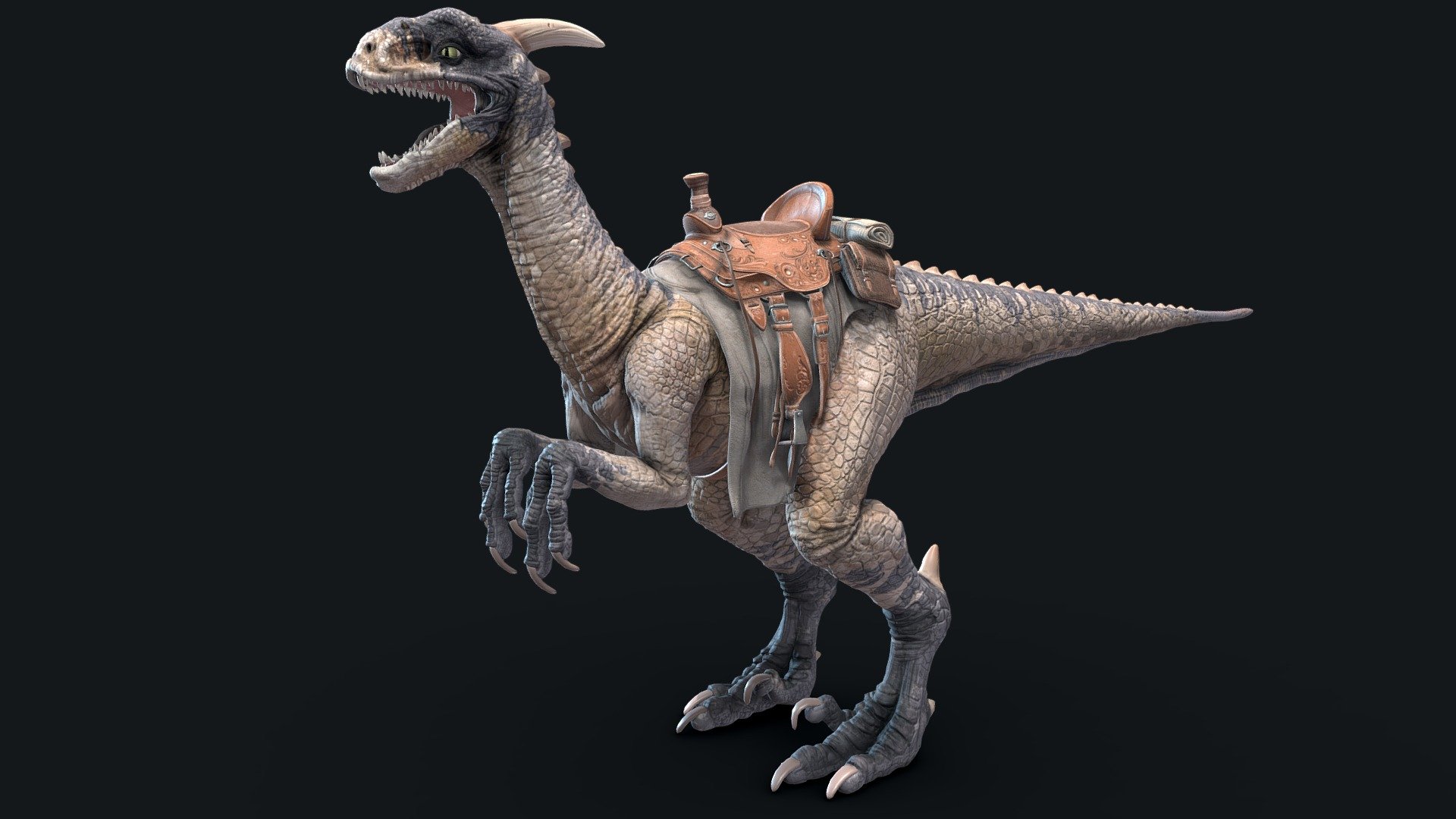 Dinosaur with Saddle PBR model