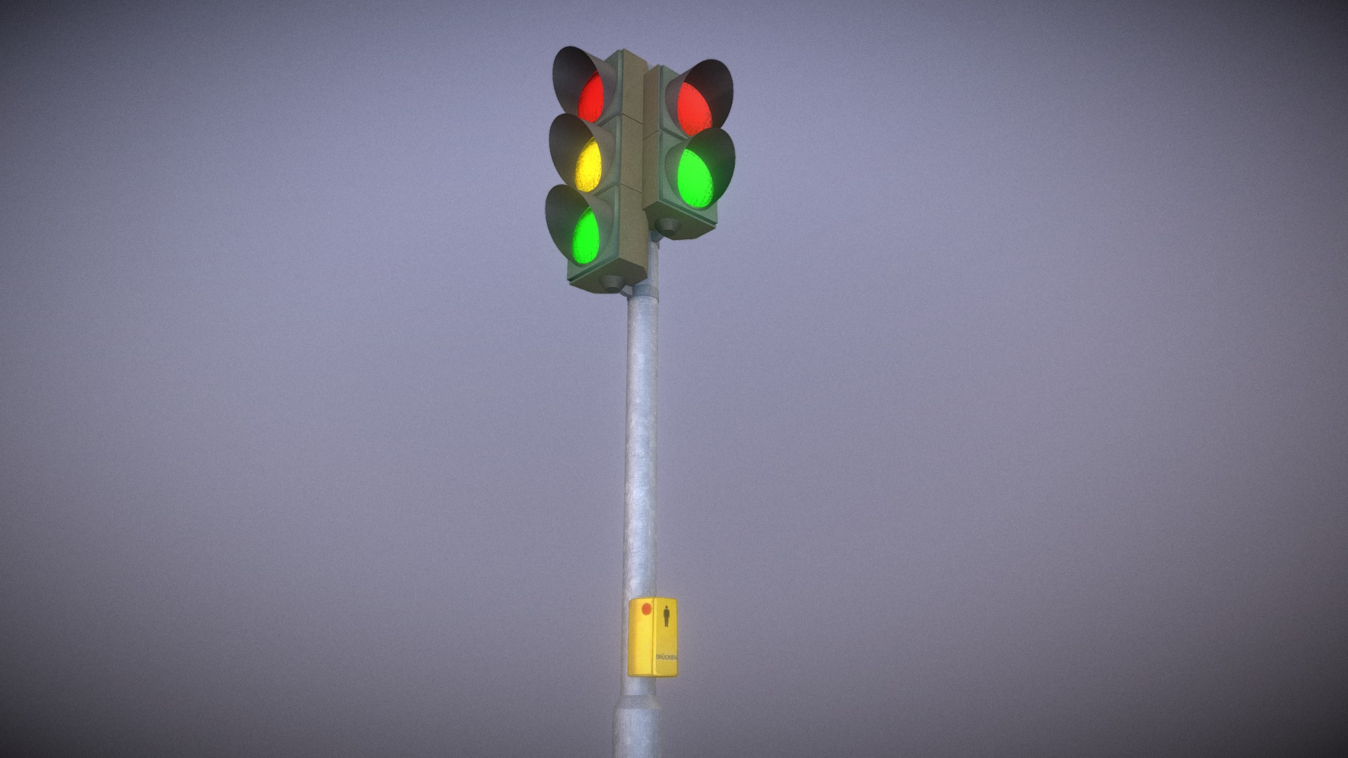 3D model Ampel (ohne Animation) - This is a 3D model of the Ampel (ohne Animation). The 3D model is about a traffic light with green.