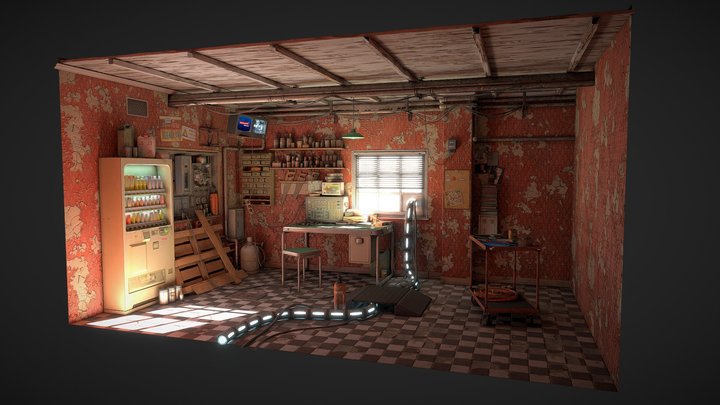 Post Apocalyptic Office 3D Model
