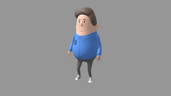 Fat guy - low poly 3D Model