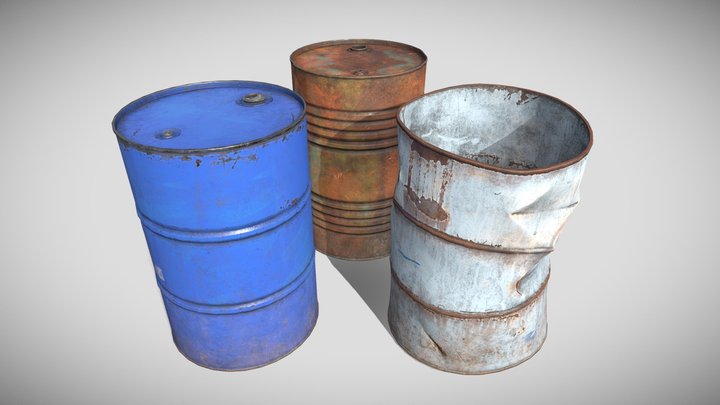 Oil Barrels Asset 3D Model
