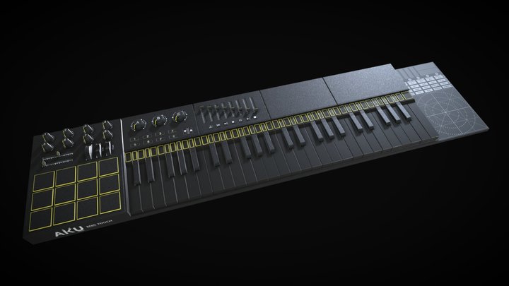 Aku M80 Touch Midi Keyboard 3D Model