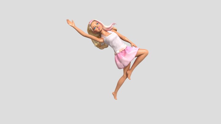 Petal Shine – Leap Pose, stylized fashion doll – Gratis 3D-model STL