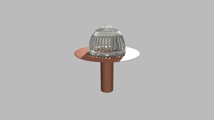 3-bolt Copper Drain 3D Model