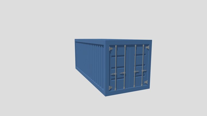 Blue Shipping Container – Low Poly 3D Model