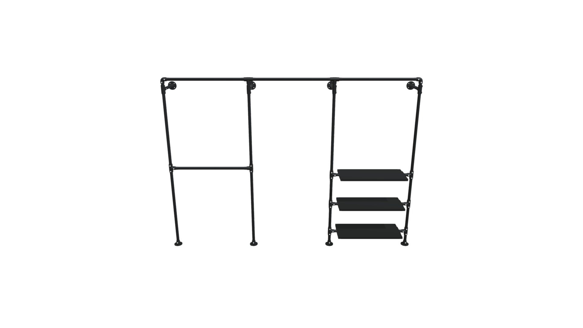 Porte-Vêtements Mural En Acier Noir Trento - Hauteur 82 Cm - Pour Placard Ou Dressing - House Nordic