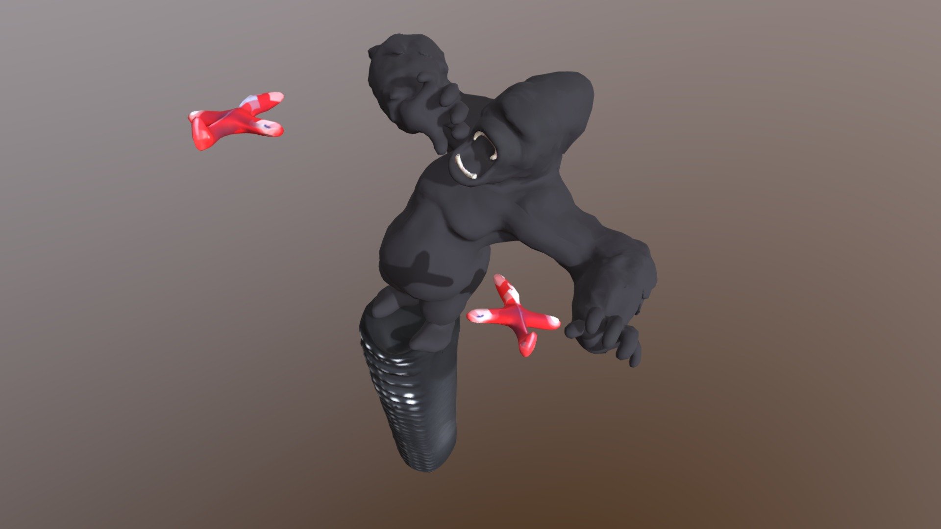 King Kong scene low poly